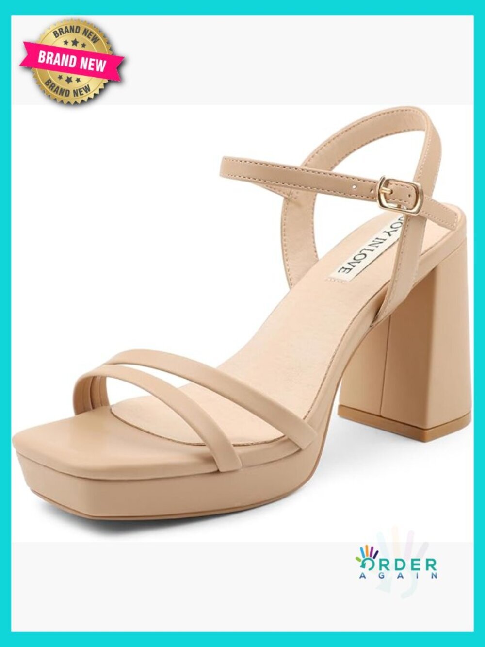 3.5 Inch Chunky Block Heel Sandals Platform Ankle Strap Comfort